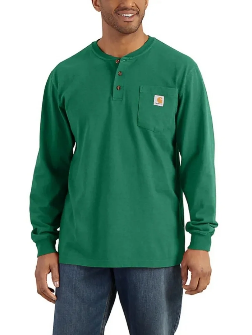 Carhartt Bundle Of 2 Men Small  Long Sleeve Pocket Tees Henley And Crewneck